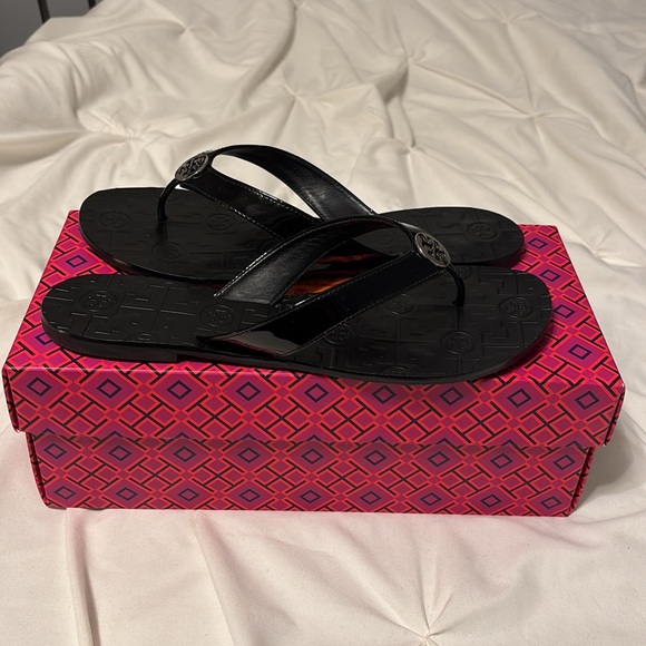 Tory Burch Black Flip Flops - Picture 3 of 6